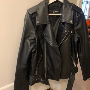 BARNEYS originals Women’s REAL LEATHER JACKET BELTED